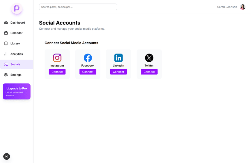 Connect Social Accounts